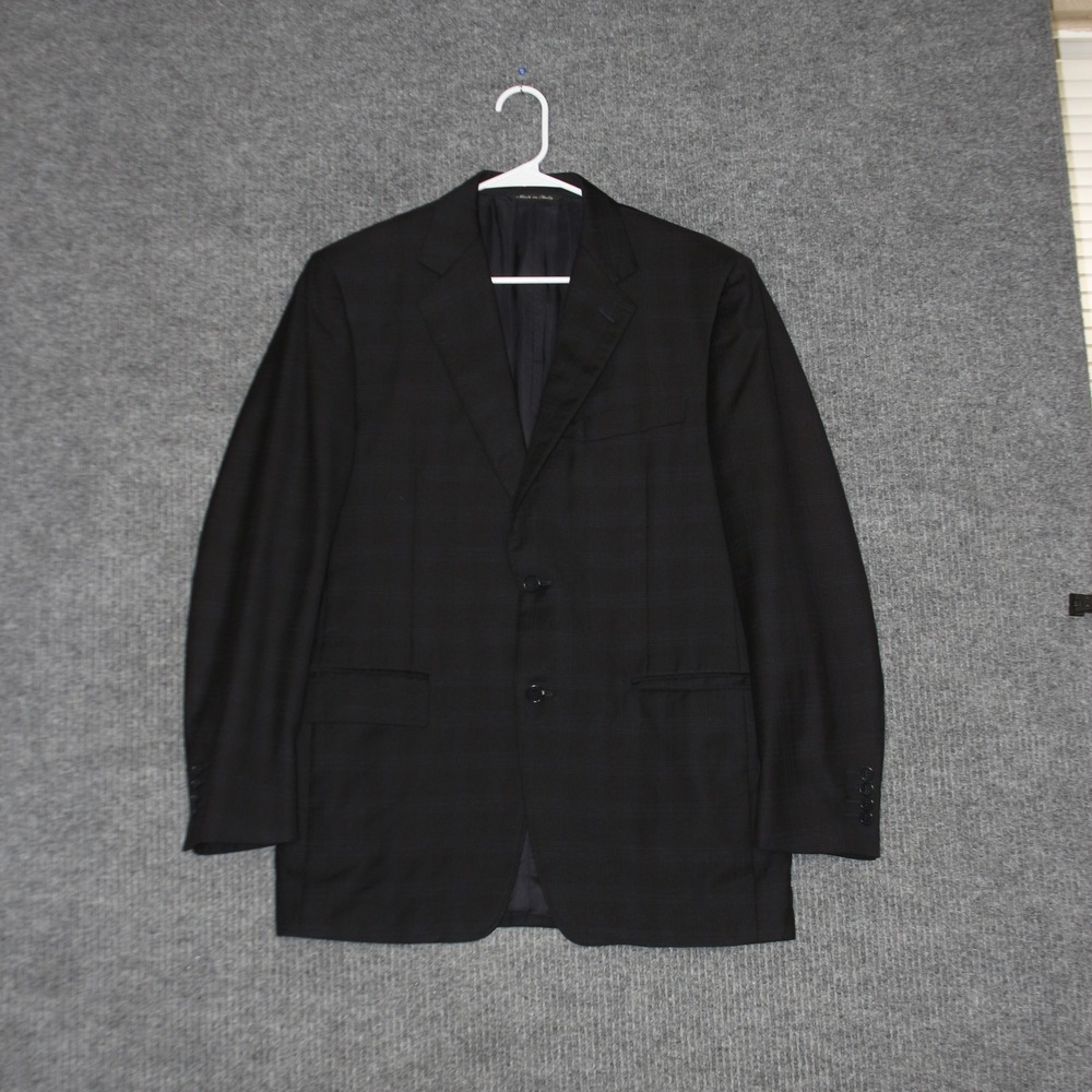 CANALI ARI Boston Blazer Mens 48R Black Plaid Jacket Italian Luxury Fashion